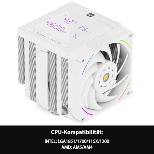 Thermalright TR Phantom Spirit 120 Digital SNOW CPU Luftkühler, 7 Heatpipes CPU Kühlung, Dual 120mm PWM Lüfter, Unterstützung für AM4/AM5/Intel lga1700/115X/1200/1851,Computer Kühler Bild 4