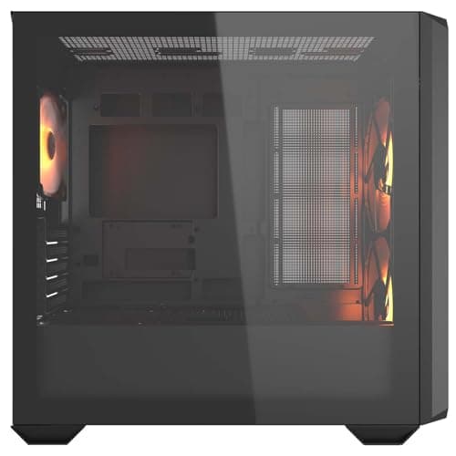 Cougar MX600 Mini-RGB-Mini-Turm-Gehäuse, 2 x 160 mm PWM Kühlungslüfter, erweiterbar auf insgesamt 10 Lüfter, geneigte Luftstromrampe, Heizkörperhalterung Bild 6