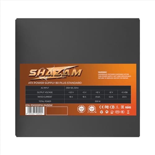 Noua Shazam 500 W ATX-Netzteil für PC 500 Watt 80+ White, DC zu DC, leiser Lüfter 120 mm, aktiver PFC Bild 6