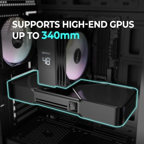 Raidmax I802 Mesh Air Flow Kompaktes Panorama-ATX-Mid-Tower-Gehäuse – 270°-Sicht gehärtetes Glas, 5 x vorinstallierte 120 mm statische RGB-Farblüfter, unterstützt ATX/Micro-ATX-Motherboards, max. 340 Bild 6
