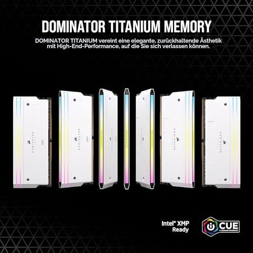CORSAIR Dominator Titanium RGB DDR5 RAM 64GB (4x16GB) Bis zu 6400MHz CL32 Intel XMP 3.0 Desktop-Arbeitsspeicher – Weiß (CMP64GX5M4B6400C32W) Bild 4