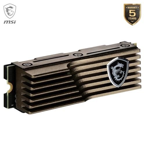 MSI Space M570 SSD 1TB mit Heatsink – interne SSD PCIe 5.0 NVMe M.2, Lesen 9500 MB/s, Schreiben 8500 MB/s, 3D NAND, integrierte Datensicherheit, Center Bild 8