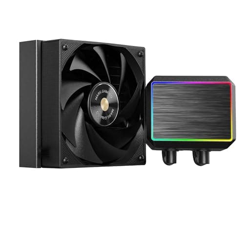 Mars Gaming ML-PROII120 Flüssigkeitskühlung AIO 300W TDP, Pumpe 4. Gen Opti-Chamber Kupferbasis und Mikrokanäle, 1x 120mm FDB Lüfter, gebürsteter Aluminiumblock mit linearem FRGB, Schwarz MLPROII120 Bild 2
