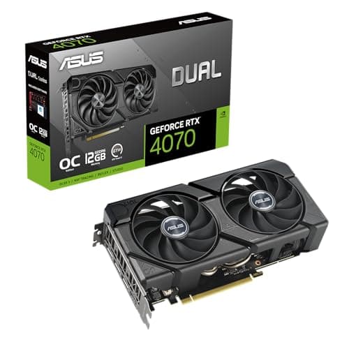 ASUS Dual GeForce RTX 4070 EVO OC Edition 12GB GDDR6 Gaming (Nvidia GeForce RTX4070 DLSS 3, 475 AI Tops, PCIe 4.0, 1x HDMI 2.1a, 3X DisplayPort 1.4a, DUAL-RTX4070-O12GD6-EVO) + Indiana Jones