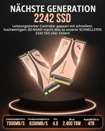 SABRENT Rocket 2242 4TB NVMe SSD, PCIe 4.0 x4 M.2 2242 Internes Solid State Drive, TLC NAND, bis zu 7300MB/s Lesen & 6400MB/s Schreiben, kompakte SSD für Laptops, Mini-PCs und Handgeräte (SB-2742-4TB) Bild 4