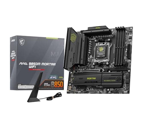 MSI MAG B850M Mortar WiFi Mainboard, mATX - Unterstützt AMD Ryzen 9000/8000 / 7000 Prozessoren, AM5-60A SPS VRM, DDR5 Memory Boost 8200+ MT/s (OC), PCIe 5.0 x16, M.2 Gen5, Wi-Fi 7, 5G LAN