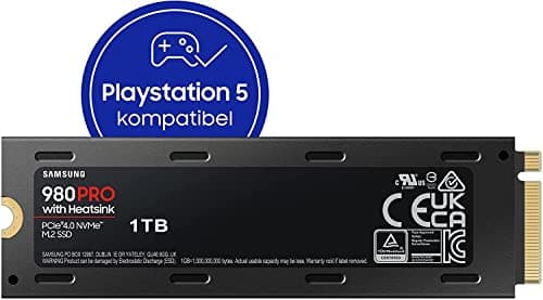 Samsung 980 PRO NVMe M.2 SSD mit Heatsink, 1 TB, PCIe 4.0, 7.000 MB/s Lesen, 5.000 MB/s Schreiben, Interne SSD mit Kühlkörper für Konsolen-Gaming, MZ-V8P1T0CW Bild 4
