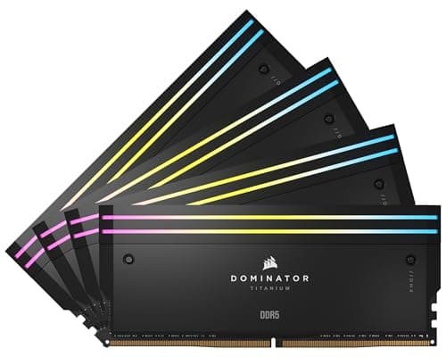 CORSAIR Dominator Titanium RGB DDR5 RAM 64GB (4x16GB) Bis zu 6000MHz CL36 Intel XMP 3.0 Desktop-Arbeitsspeicher – Schwarz (CMP64GX5M4B6000C36)