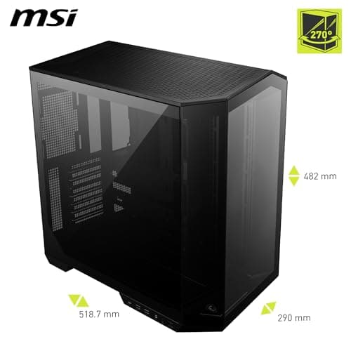 MSI MAG PANO 100L PZ PC-Gehäuse ATX – kompatibel mit vertikaler Grafikkarten-Installation, unterstützt GPU, Staubfilter, schwenkbarer Speicherkäfig, Doppelfach, USB Typ-C 20 GB/s ATX MAG PANO 100L PZ Bild 4