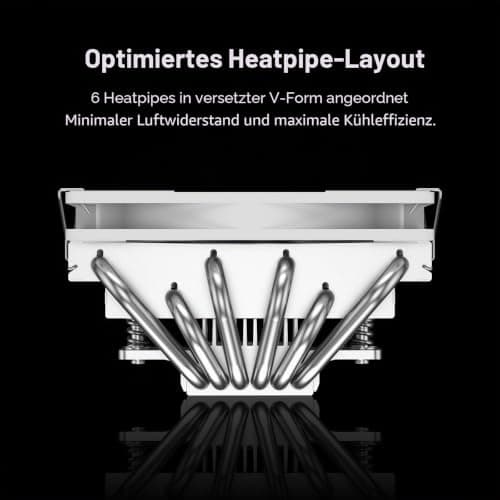 CPS RC600-67 BK 67 mm Höhe Low-Profile-CPU-Kühler, 6 Heatpipes CPU-Luftkühler mit 120 * 15 mm Slim-Lüfter für ITX, Small-Form-Factor-Builds, unterstützt Intel LGA 115X/1200/1700/1851, AMD AM4/AM5 Bild 8