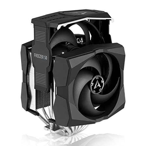 ARCTIC Freezer 50 (inkl. A-RGB Controller) - Multi-kompatibler Dual-Tower-CPU-Kühler mit A-RGB, CPU-Kühler für AMD & Intel, 2 druckoptimierte Lüfter, 6 Heatpipes, inkl. MX-4, LGA1700 kompatibel Bild 4