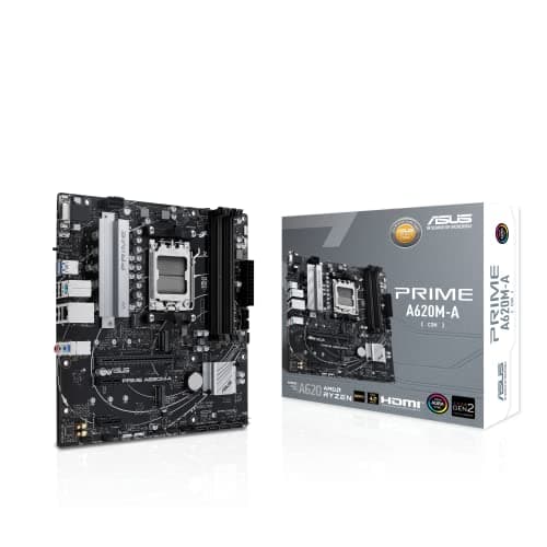 ASUS Prime A620M-A-CSM Mainboard Sockel AMD A620 (Ryzen 7000, Micro-ATX, DDR5 Speicher, PCIe 4.0, BIOS Flashback, USB 3.2 Gen 2, Aura Sync)