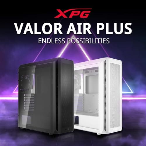XPG by ADATA - Valor Air Plus - Black ATX Mid Tower PC Case with 4 x ARGB Fans, VGA Support up to 340mm, CPU Cooler Support up to 160 mm - VALORAIRPLUSMTA-BKCWW Bild 3