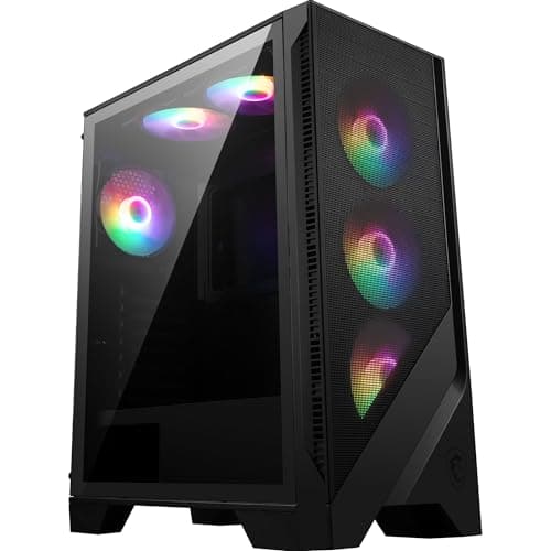 MSI MAG Forge 120A Airflow Mid-Tower PC-Gehäuse - ATX Kapazität, RTX 40 GPU Unterstützung, Auto-RGB Lüfter, magnetische Staubfilter, gehärtetes Glas, USB 3.2 Generation 1 Typ-A