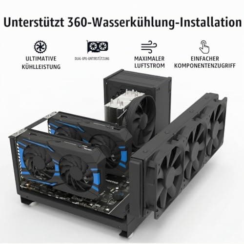 DIY-Gaming-Computer-Gehäuse-Rack, Leistungsstarkes, Kühlendes Stahlplatten-Computer-Offenes Gehäuse-Rack, Offenes ATX-Motherboard-Rack für Computer, Offenes at Bild 4