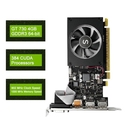 GT 730 4GB Grafikkarte, 2 HDMI, DisplayPort, VGA, DDR3 64-bit, Low Profile Grafikkarten PC, Computer GPU, Low Power, PCI Express x8, DirectX 12 GT 730 4GB 64-bit Bild 5