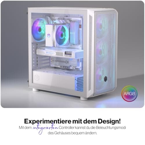 ENDORFY Arx 700 White ARGB PC Gehäuse Weiß mit Hartglas Seitenfenster | 4x Stratus 140 PWM ARGB Lüfter, USB C 10 Gbit/s, Radiatoren bis 360 mm, GPU bis 410 mm Bild 8
