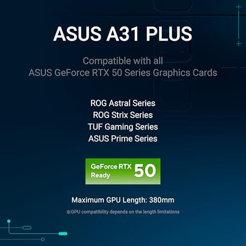 ASUS A31 Plus TG ARGB White ATX PC Gehäuse (vorinstallierte ARGB-Lüfter, Frontpanel aus Glas, kompatibel mit Mainboards mit versteckten Anschlüssen, 360-mm-Radiatoren, 380-mm-Grafikkarten, weiß) Bild 4