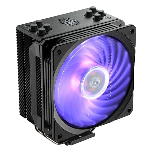 Cooler Master Hyper 212 RGB Black Edition CPU Kühler mit LGA1700 Halterung, 4 Direktkontakt-Heatpipes mit Lamellen, SF120R RGB-Lüfter, Prozessorlüfter mit optionaler Push-Pull-Lüfterkonfiguration Bild 4