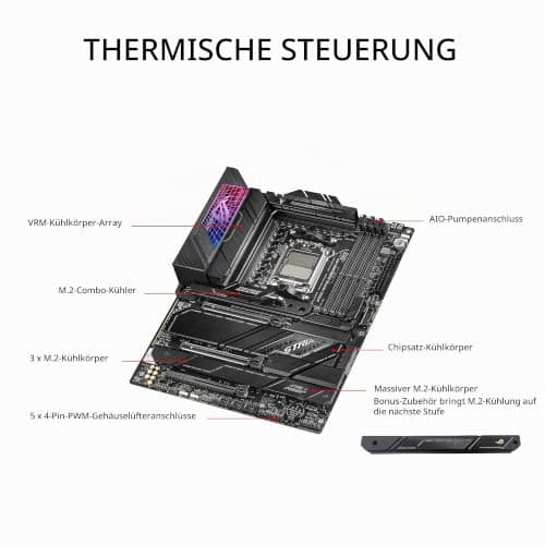 ASUS ROG Strix X670E-E Gaming-Sockel AM5 (LGA 1718) Ryzen 7000 ATX Motherboard (18 + 2 Leistungsstufen, PCIe® 5.0, DDR, 4 x M.2 Steckplätze, USB 3.2 Gen 2x2, WiFi 6E, PCIe Slot Q-Release, M.2 Q-Latch) Bild 6