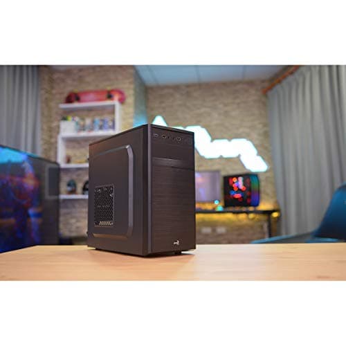 AeroCool CS103 - Micro ATX PC-Gehäuse, poliertes Aluminium, 80 mm Lüfter hinten schwarz única Schwarz CS103 Bild 8