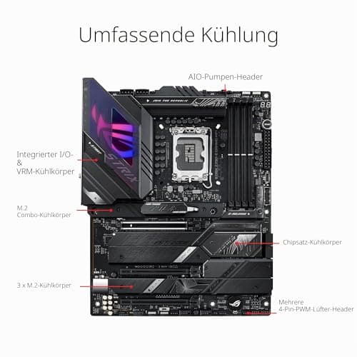 ASUS ROG Strix Z790-E Gaming WiFi Mainboard Sockel Intel LGA1700 (ATX, DDR5 Speicher, 5X M.2, PCIe 5.0, WiFi 6E, AI Overclocking, Aura Sync) Bild 6