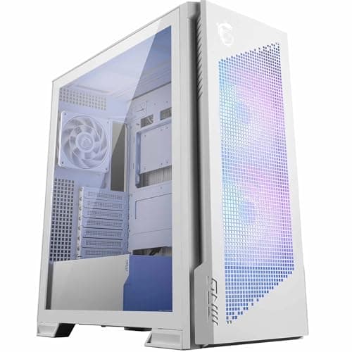 MPG Velox 300R Airflow PZ White - Mid Tower Gaming-PC-Gehäuse - 160 mm Dual-Layer-Lüfter - Unterstützt Radiatoren mit bis zu 360 mm - Einfache DIY-Funktionen - Unterstützt Back-Connect Mainboards