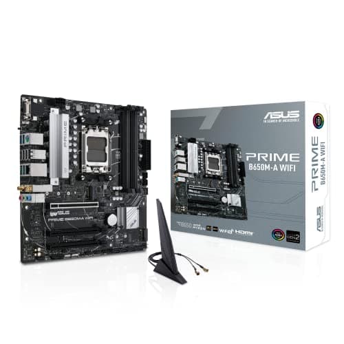ASUS Prime B650M-A WIFI Gaming Mainboard Sockel AMD AM5 (Ryzen 7000, micro-ATX, DDR5 Speicher, PCIe 5.0, WiFi 6, BIOS Flashback, USB 3.2 Gen 2, Aura Sync)