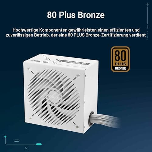 ASUS Prime 750W Bronze White Edition Gaming Netzteil (750 Watt, Lüfter mit Doppelkugellager, ATX12V, 80+ Bronze-Zertifizierung, 135-mm-Lüfter, DIY-freundlicher CPU-Stromanschluss, geätzte Kabel, Weiß) Bild 6