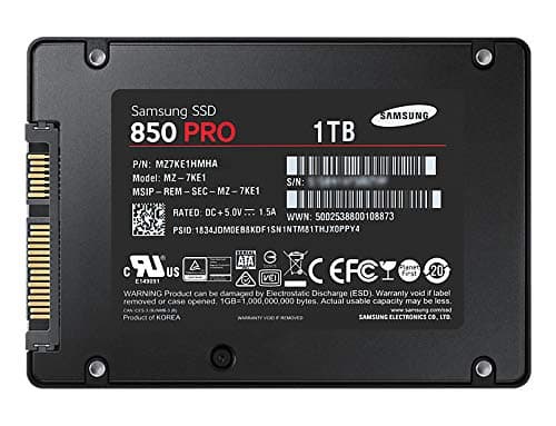 Samsung Basic MZ-7KE1T0BW 850 Pro interne SSD Festplatte 1TB (6,3 cm (2,5 Zoll), SATA III) schwarz 1 TB Bild 3