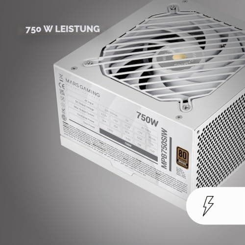 MARSGAMING MPB750SI, PC-ATX-Netzteil 750W, 7 Jahre Garantie, 80Plus Bronze 230V, 90% Effizienz, SI Extreme Silence Lüfter mit Kupferkern, AI2-RPM-, DC-DC- und SMD-Technologien, Weiß MPB750SIW Bild 8