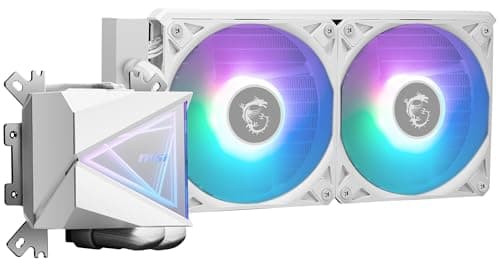 MSI MAG CORELIQUID I240 White AIO CPU Wasserkühlung - Vergrößerte Kupferkühlplatte, ARGB & LDB Lüfter, Zweikammer-Wasserblock, Split-Flow Radiator, unterstützt Intel & AMD Sockel Bild 8