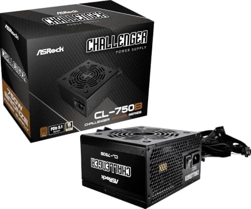 ASRock Challenger 750W Power Supply ATX 3.1 Auto iCOOL Intelligent Fan Control 120mm Golf Blade 5 Years Warranty CL-750G 80 Plus Gold Certified Non-Modular ATX3.1 PCIe5.1 12V-2x6 Cable Bild 2