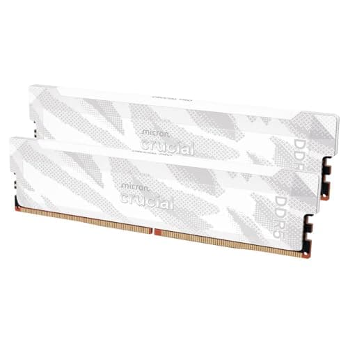 Crucial Pro DDR5 RAM 32GB Kit (2x16GB) 6400MHz CL32, Gaming PC Arbeitsspeicher, Intel XMP 3.0 / AMD EXPO, Weiß - CP2K16G64C32U5W 32GB (2x16GB) Weiß Bild 2