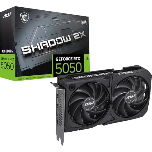 MSI GeForce RTX 5050 8G Shadow 2X OC - 8GB GDDR6 (20Gbps/128-bit), PCIe 5, Boost: 2602 Hz, HDMI 2.1b, DisplayPort 2.1b