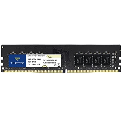 Timetec 16 GB DDR4 2400 MHz (PC4-2400T) PC4-19200 UDIMM für Desktop-PCs – Non-ECC Unbuffered, 288-Pin, 1,2 V, CL17 DIMM-Speichermodul