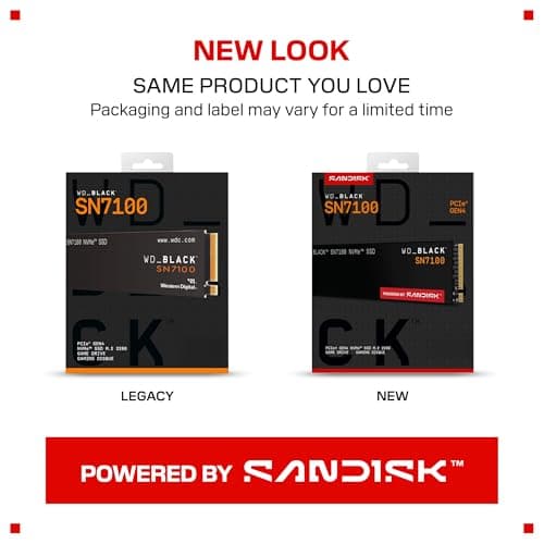 WD_BLACK SN7100 NVMe SSD 2 TB (High-Performance Gaming-Speicher, bis zu 7.250 MB/s Lesen, PCIe Gen4, Energieeffizienz, für Desktop, Laptop & Handheld-Spielekonsolen) - POWERED BY SANDISK Bild 8