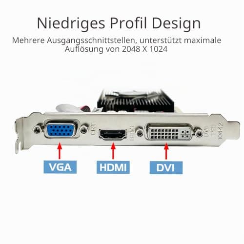 QTHREE GeForce 210 Grafikkarte, 1024 MB, DDR3, 64 Bits, HDMI, DVI, VGA, DirectX 10, OpenGL 3.3, PCI Express x16, Low Profile 3 Schnittstellen Bild 8