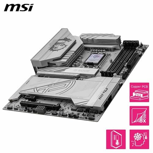 MSI MPG Z890 Edge TI WiFi Mainboard, ATX - Unterstützt Intel Core Ultra Prozessoren (Serie 2), LGA 1851-90A SPS VRM, DDR5 Memory Boost (9066+ MT/s OC), PCIe 5.0 x16, M.2 Gen5, Wi-Fi 7, 5G LAN Bild 8