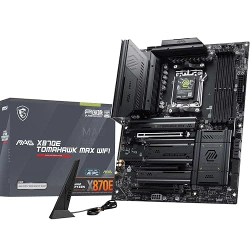 MSI MAG X870E Tomahawk MAX WiFi Mainboard, ATX - Unterstützt AMD Ryzen 9000/8000 / 7000 Prozessoren, AM5 - DDR5 Memory Boost (bis zu 8400+ MT/s OC), PCIe 5.0 x16, 2X M.2 Gen5, Wi-Fi 7, 5G LAN