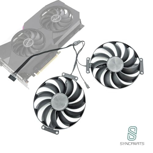 Lüfter für ASUS Dual RTX 3060 Ti/RTX 3070 – T129215SU CF1010U12S, 95mm, 7-Pin – NUR 11 Lüfterblätter – 2er Set Bild 4