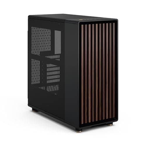 Fractal Design North Charcoal Black - Front aus Walnussholz – Seitenteile aus Mesh – Zwei 140-mm-Aspect-PWM-Lüfter enthalten – Intuitives Innenraum-Layout – ATX Mid-Tower PC-Gehäuse für Gaming North Black Mesh Bild 4