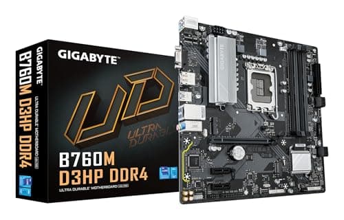 GIGABYTE B760M D3HP DDR4 Motherboard - Unterstützt Intel Core 14. Generation CPUs, 4+1+1 Phasen Digital VRM, bis zu 5333MHz DDR4 (OC), 2xPCIe 4.0 M.2, GbE LAN, USB 3.2 Gen1