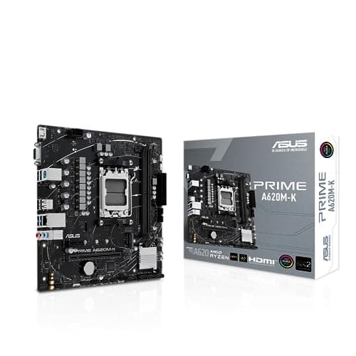 ASUS Prime A620M-K Mainboard Sockel AMD A620 (Ryzen 7000, Micro-ATX, DDR5 Speicher, PCIe 4.0, BIOS Flashback, USB 3.2 Gen 2, Aura Sync)