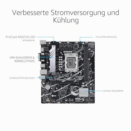 ASUS Prime B760M-K D4 Gaming Mainboard Sockel Intel LGA 1700 (Intel B760, mATX, DDR4 Speicher, 2X PCIe 4.0 M.2, Aura Sync) M-K D4 Prime B760 Bild 3