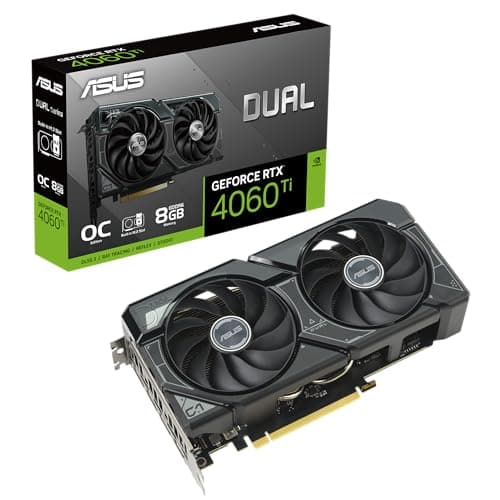 ASUS Dual GeForce RTX 4060 Ti SSD OC Edition 8GB GDDR6 Gaming Grafikkarte (NVIDIA GeForce RTX4060Ti DLSS 3, integrierter M.2 SSD Steckplatz, 1x HDMI 2.1a, 3X DisplayPort 1.4a, DUAL-RTX4060TI-O8G-SSD)