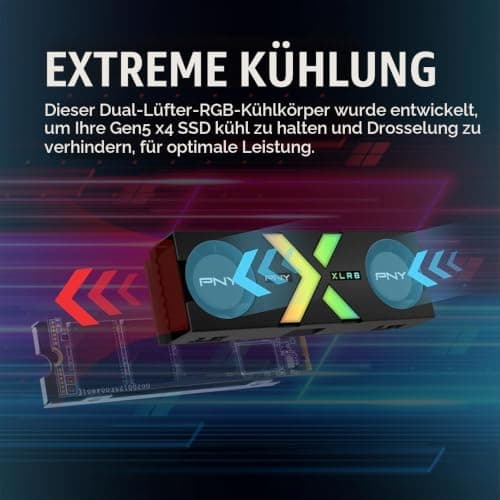 PNY CS3150 XLR8 Gaming Epic-X RGB™ 1TB M.2 NVMe Internal Solid State Drive (SSD) with RGB Heatsink - M280CS3150XHS-1TB-RB CS3150 1TB RGB Heatsink Bild 8