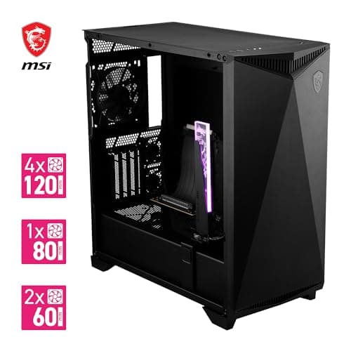 MSI MPG GUNGNIR 300P Airflow Mid-Tower PC Gehäuse - verbesserter Luftstrom für die SSD, E-ATX Unterstützung, Grafikkartenständer, Staubfilter, Kabelführung, USB 3.2 Gen 2x2 Type-C Bild 4