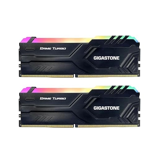 【RGB DDR5 RAM】 GIGASTONE Game Turbo 64GB Kit (2x32GB) DDR5-5600MHz PC5-44800 CL40-40-40-76 Intel XMP 3.0 AMD Expo 1.2V UDIMM 288 Pin Unbuffered NNicht-ECC ungepuffert Desktop Arbeitsspeicher - Black