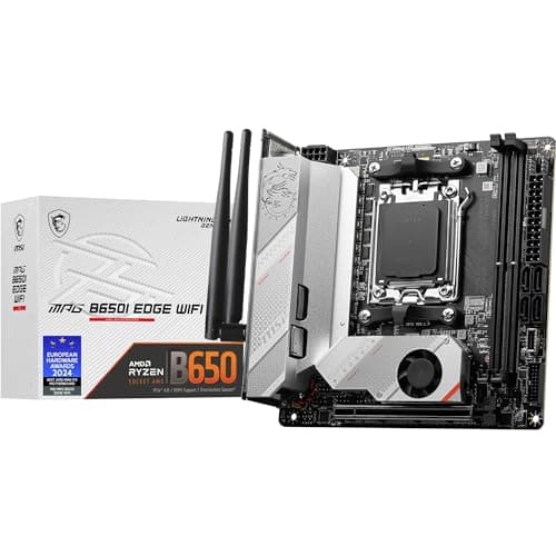 MSI MPG B650I Edge WiFi Mainboard, Mini-ITX - Unterstützt Ryzen 9000, 8000 & 7000 Serie Prozessoren, AM5-8 Phasen 80A VRM, DDR5 Memory Boost 6600+MHz/OC, 1 x PCIe 4.0 x16, 2 x M.2 Gen4, Wi-Fi 6E